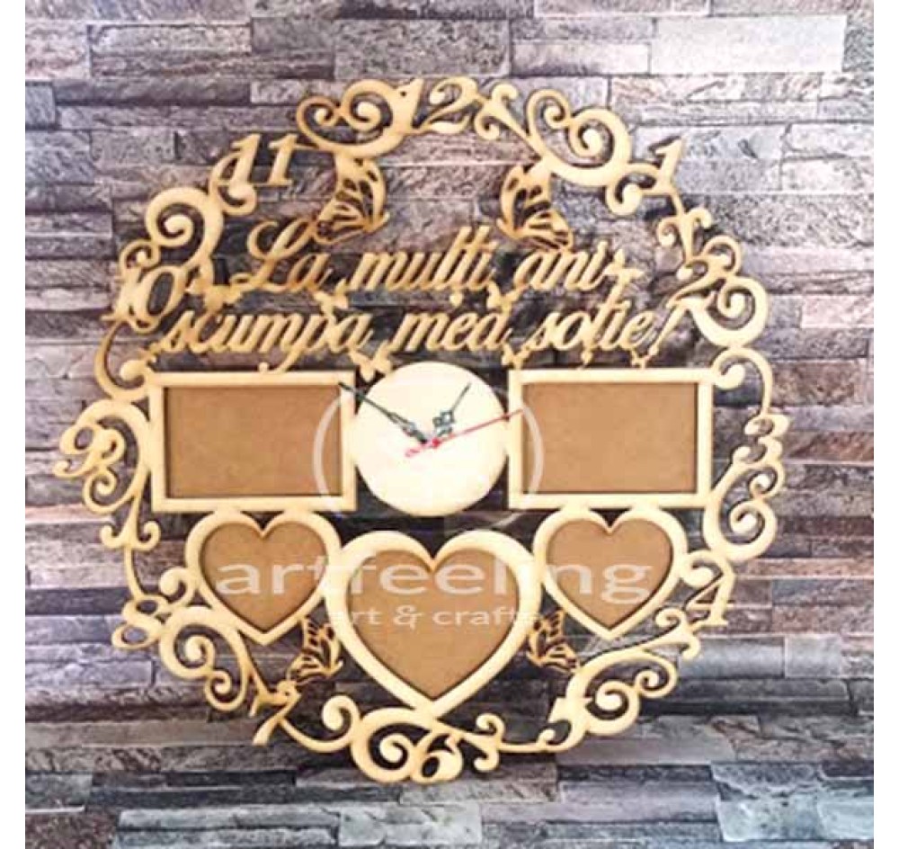 CADRAN CEAS CU LOC 5 POZE- ”LA MULTI ANI" PENTRU SOTIE
