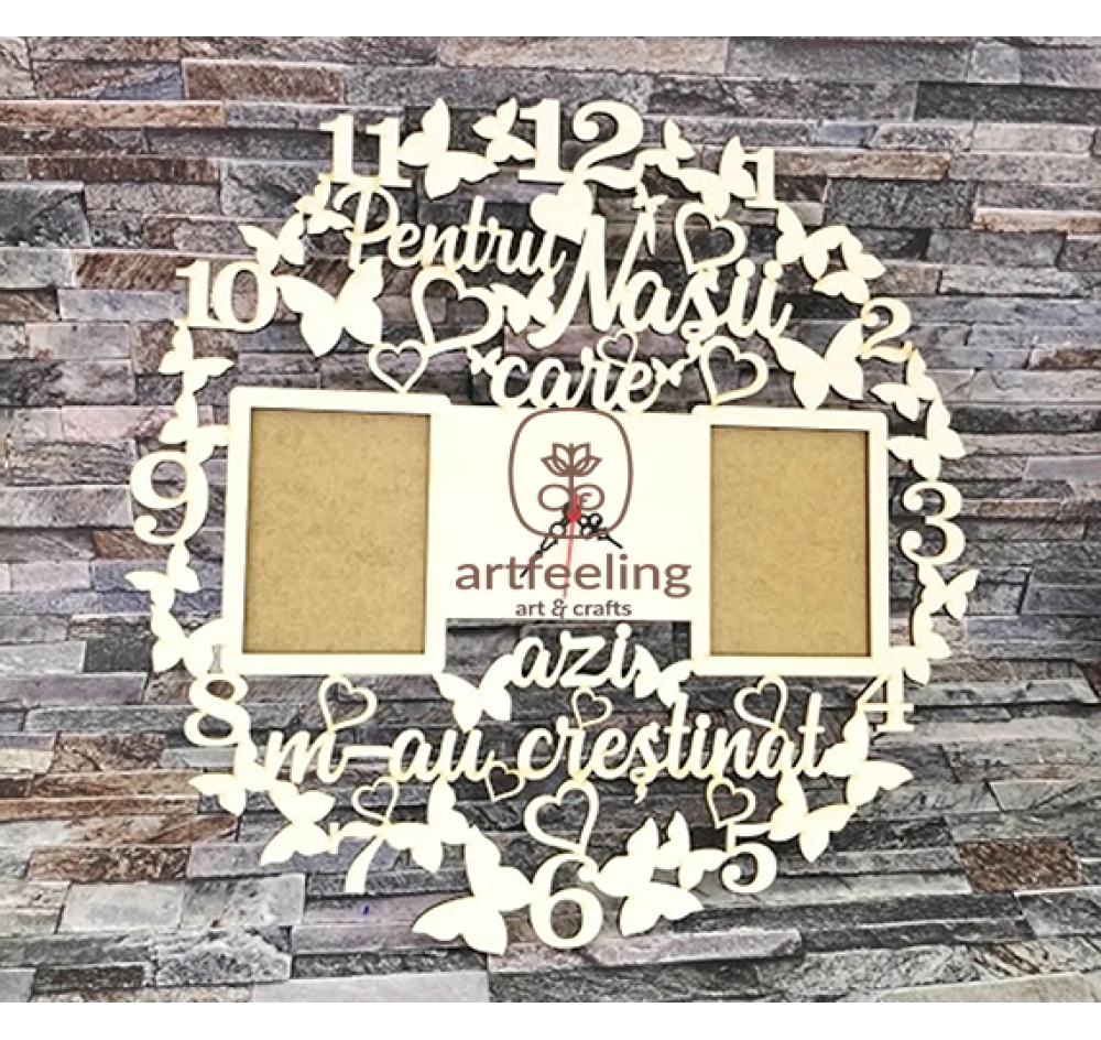 CADRAN CEAS CU LOC 2 POZE -"NASII CARE M-AU CRESTINAT"