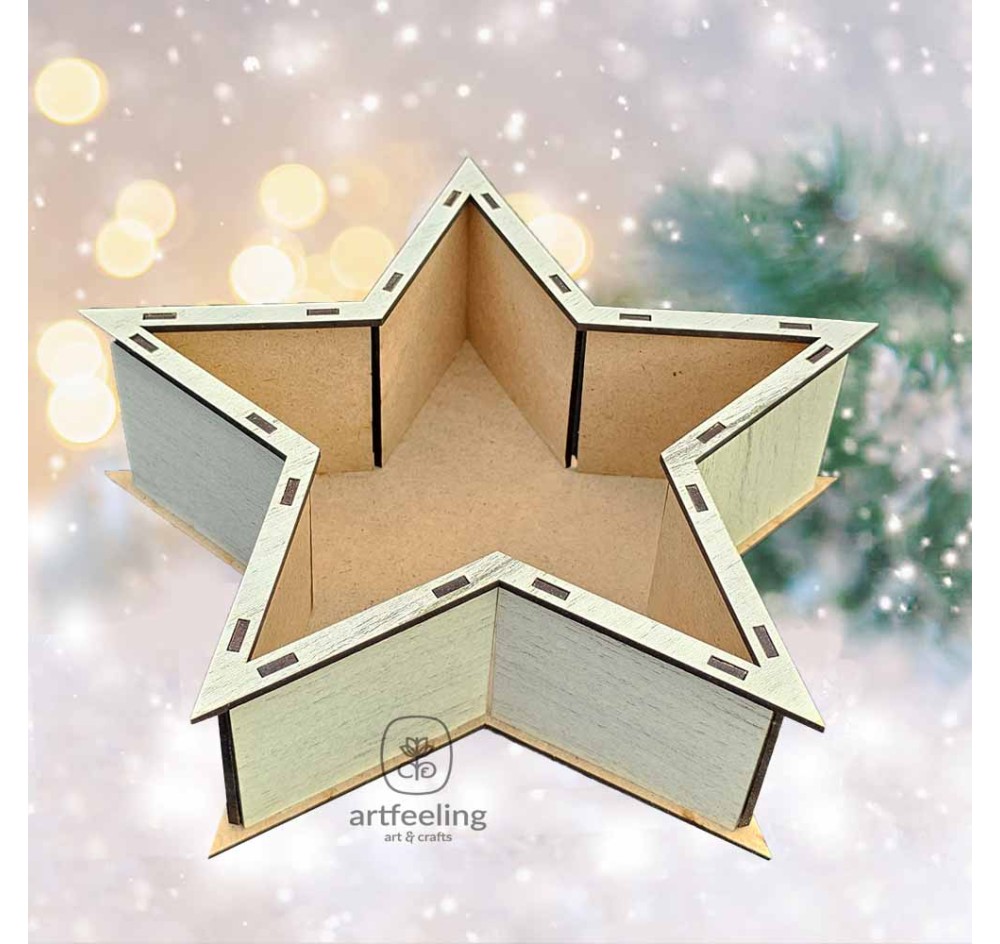 CUTIE STEA 20 CM- ALB CU GRI