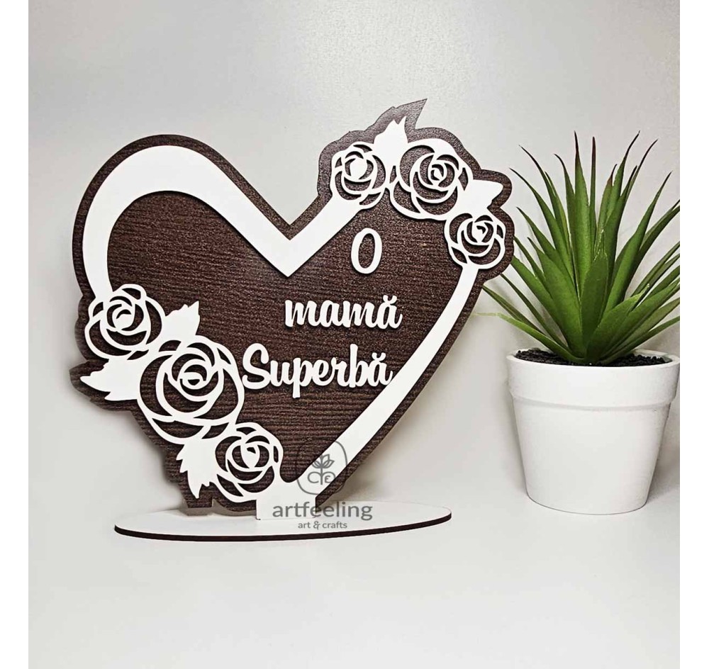 SUPORT INIMA CU TRANDAFIRI- MAMA