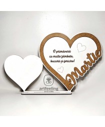 SUPORT INIMA CU TEXT- MARTIE- CU LOC PENTRU FLORI