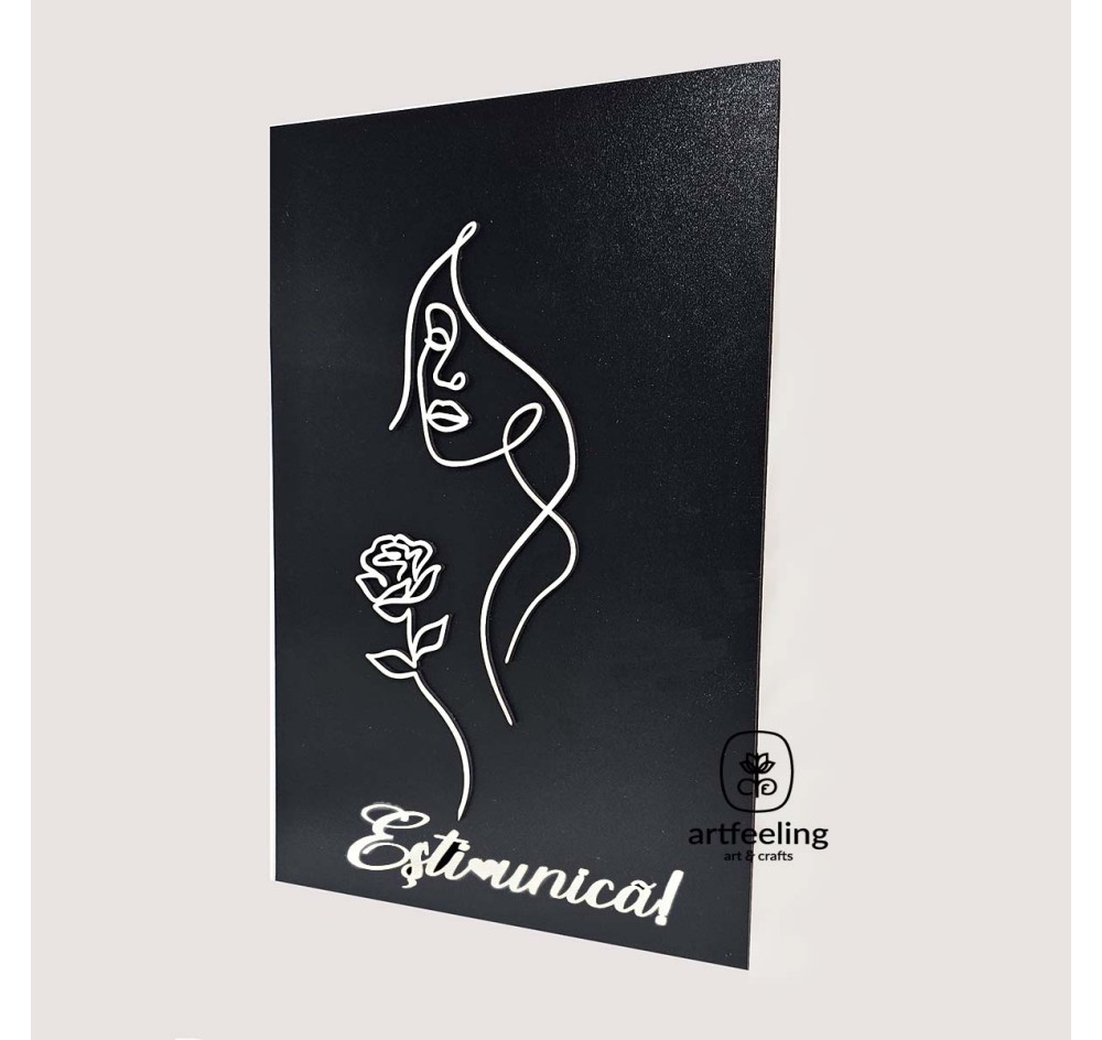 TABLOU CHIP FEMEIE- TRANDAFIR- ESTI UNICA