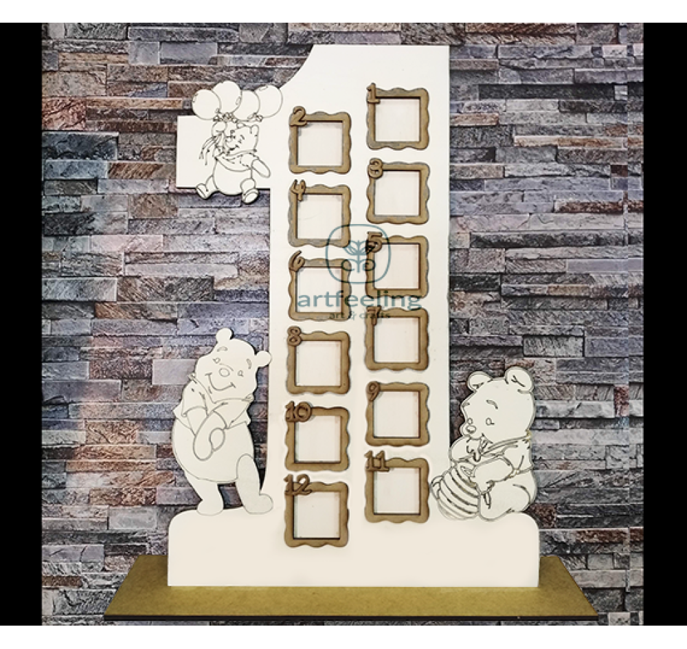 RAMA FOTO CIFRA 1 CU WINNIE 60 CM