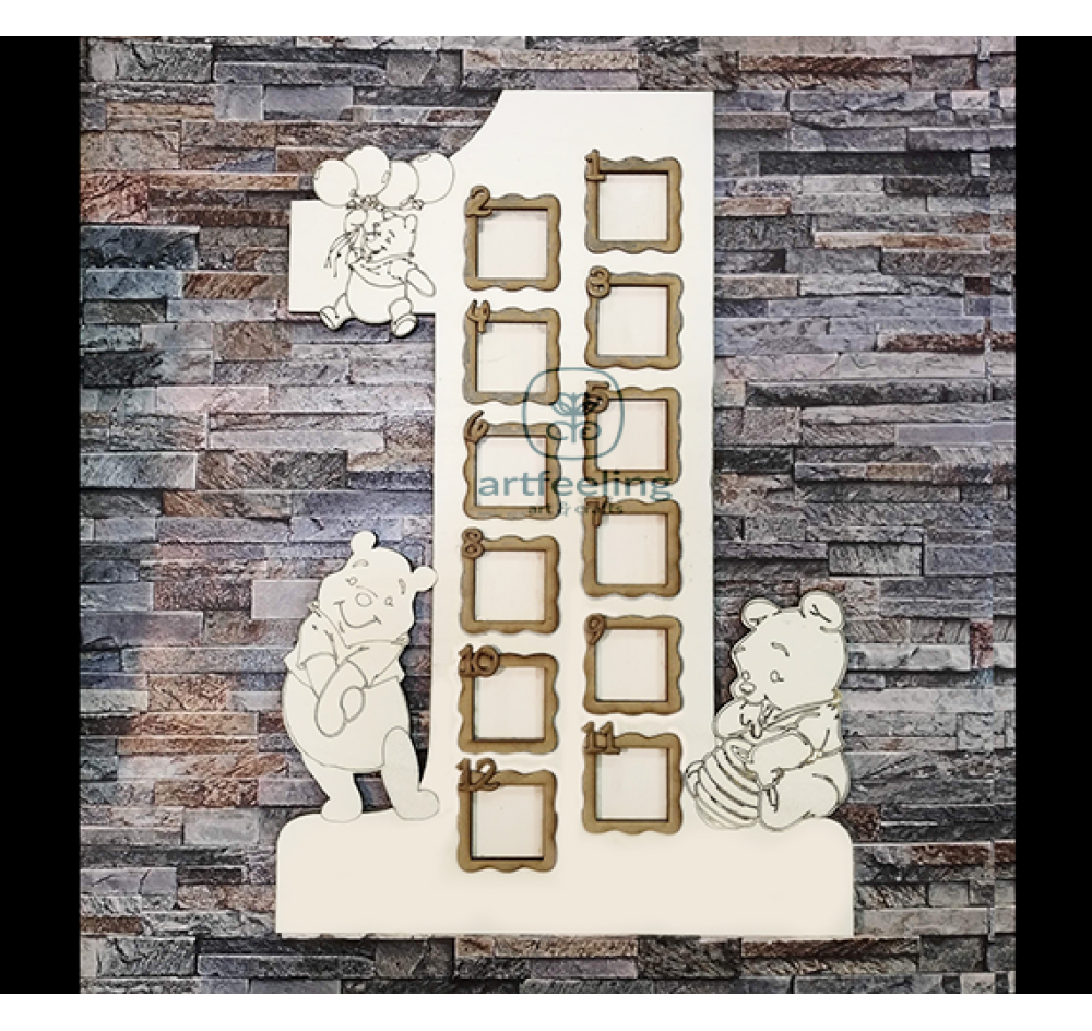 RAMA FOTO CIFRA 1 CU WINNIE 60 CM