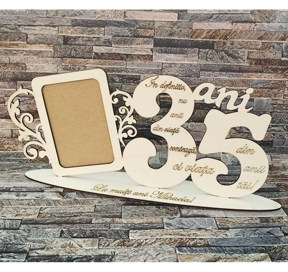 CIFRA ANIVERSARA GRAVATA, CU RAMA FOTO 